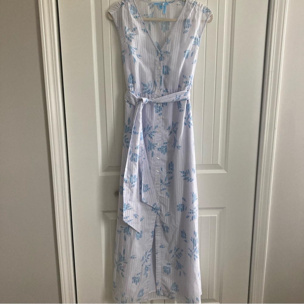 Draper James 6 Blue Floral Striped Dress  Maxi
